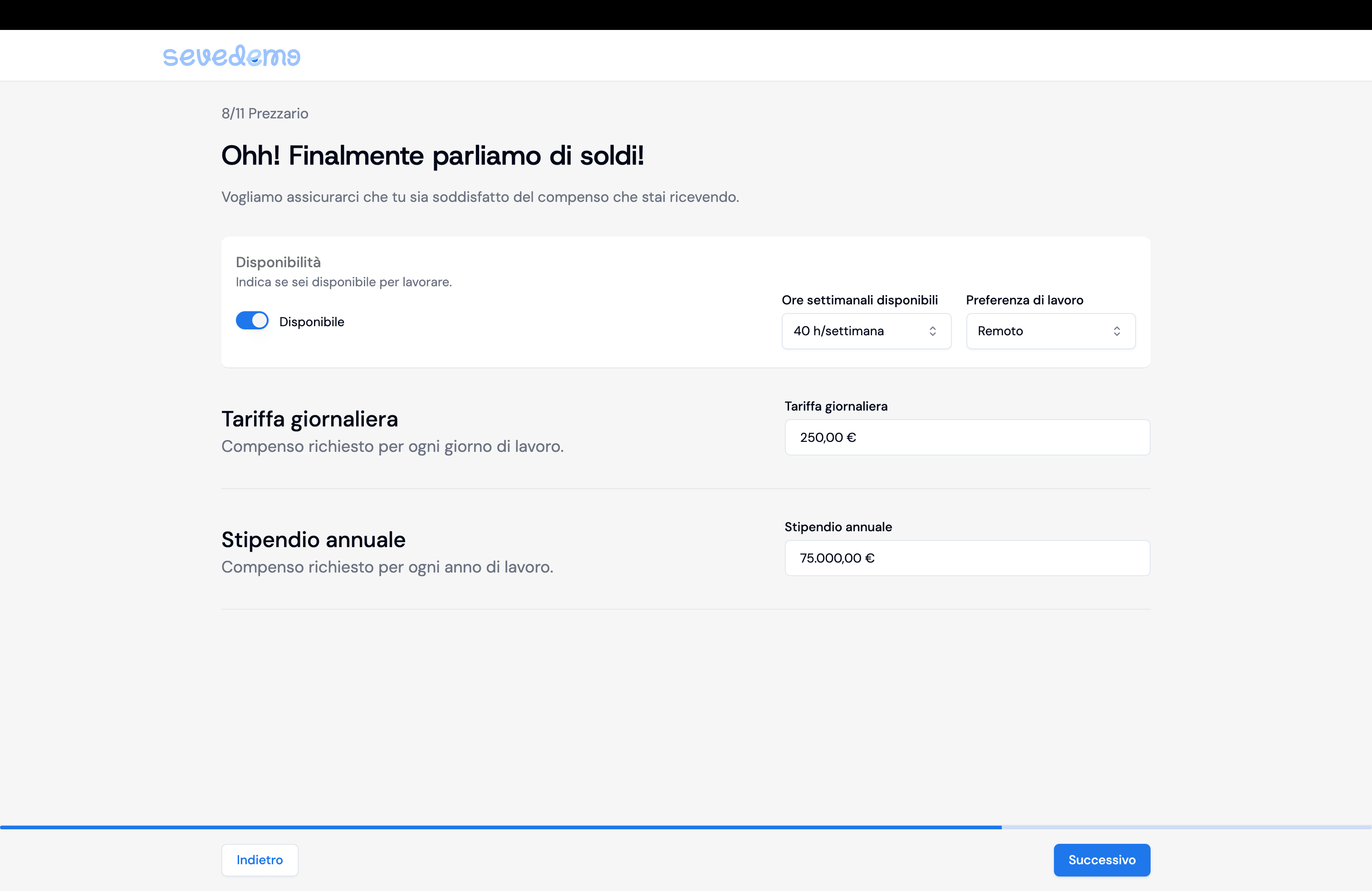 Vecchio flusso: impostazione della tariffa